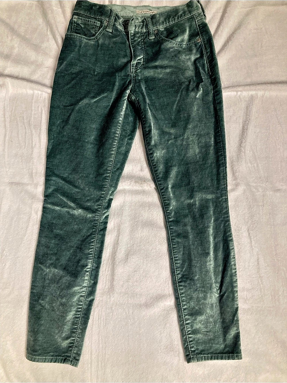 Lucky Brand Ava Mid Rise Skinny Velvet Pant Ava Velvet Pants in Green